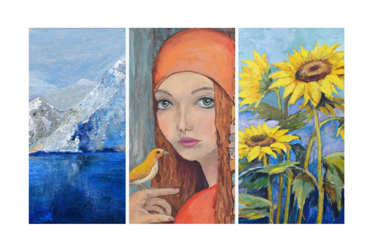 Zaproszenie na wernisaż wystawy malarstwa Janiny Haładyj-Różak pt. „Kolory życia”