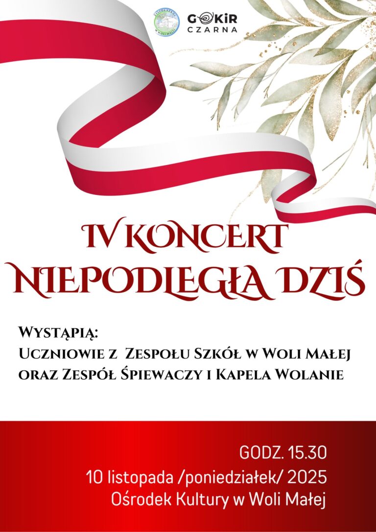 Serdecznie zapraszamy na IV Koncert „Niepodległa dziś”
