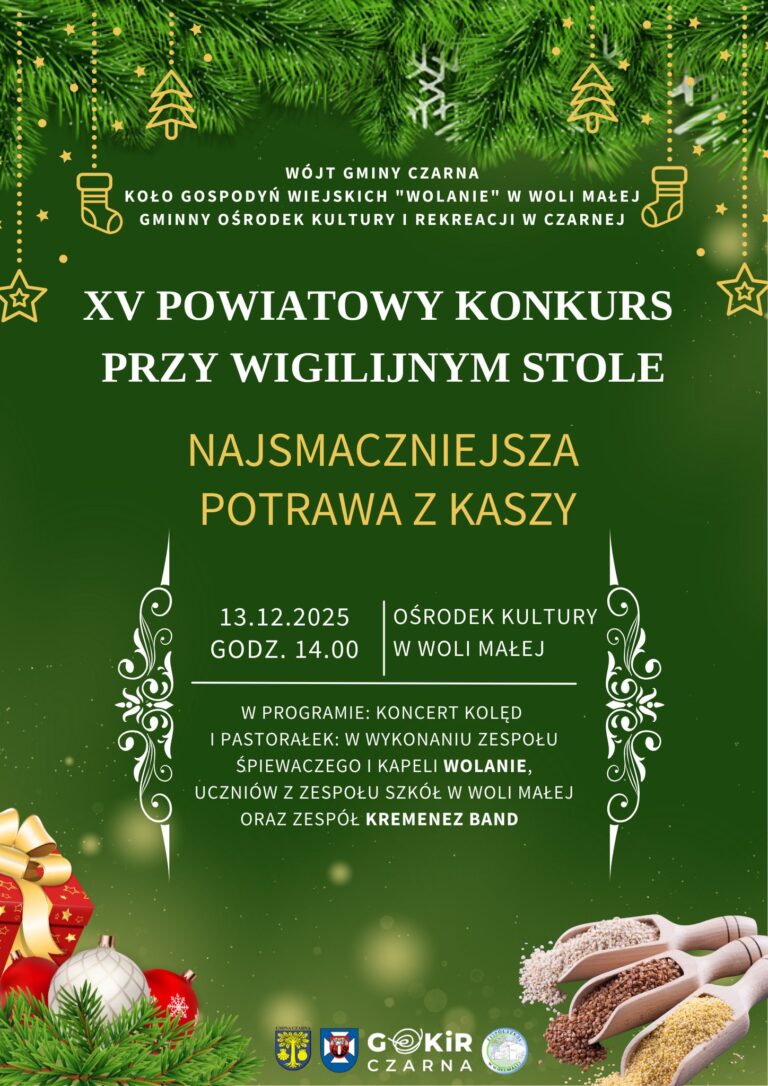 Zaproszenie na XV Powiatowy Konkurs „Przy Wigilijnym Stole”